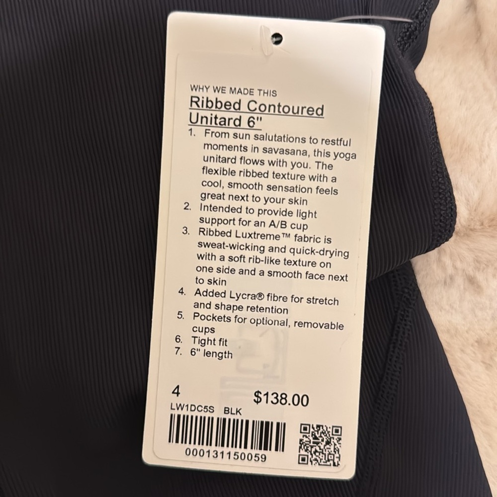 Ribbed Contoured Unitard 6” - Picture 8 of 10